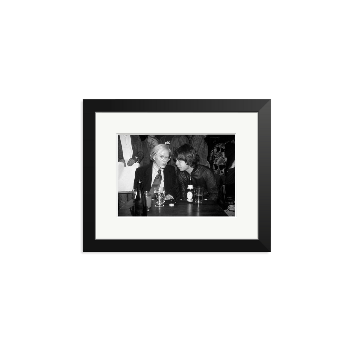 Mick Jagger and Andy Warhol Framed Print Black Small
