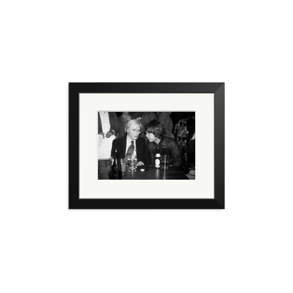 Mick Jagger and Andy Warhol Framed Print Black Small