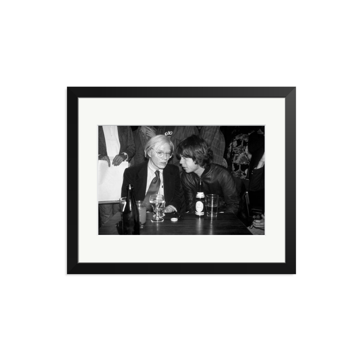 Mick Jagger and Andy Warhol Framed Print Black Medium