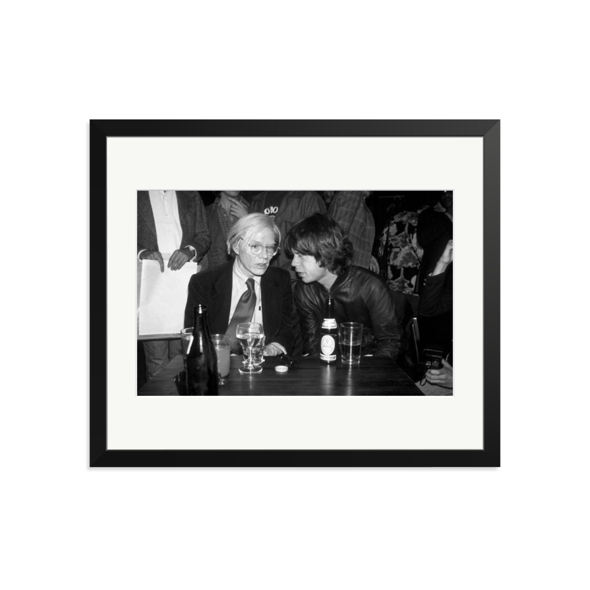 Mick Jagger and Andy Warhol Framed Print Black Large