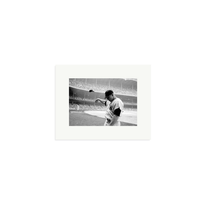 Mickey Mantle Helmet Fling Framed Print Print Only Small