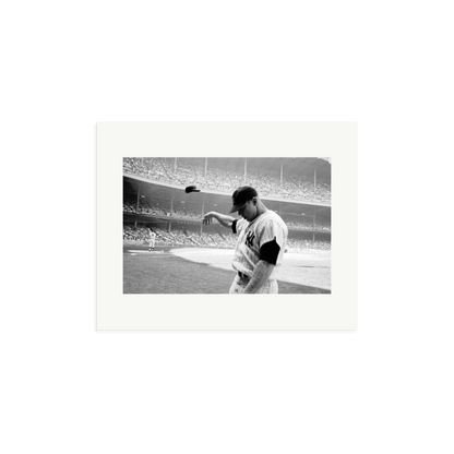 Mickey Mantle Helmet Fling Framed Print Print Only Medium