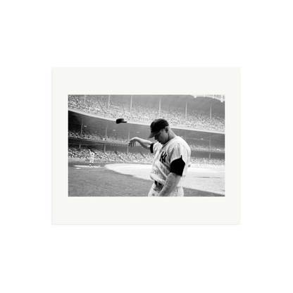Mickey Mantle Helmet Fling Framed Print Print Only Large