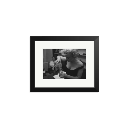 Marilyn Monroe Pouring A Drink Framed Print Black Small