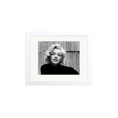 Marilyn Monroe Posing Framed Print White Small