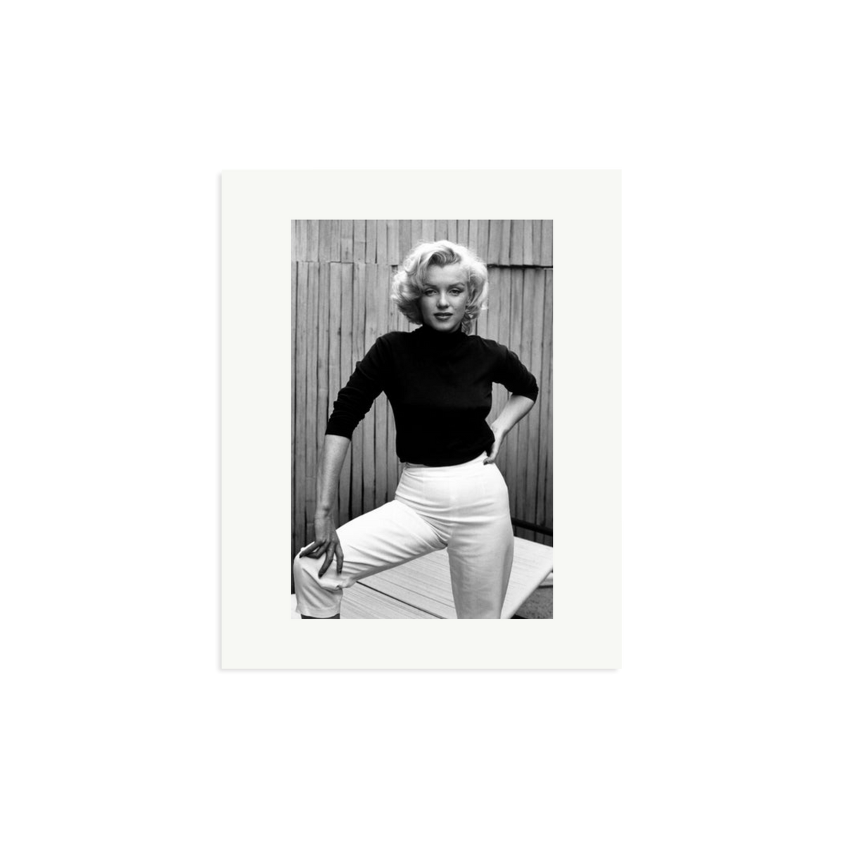 Marilyn Monroe Posing on Her Patio Framed Print Print Only Medium