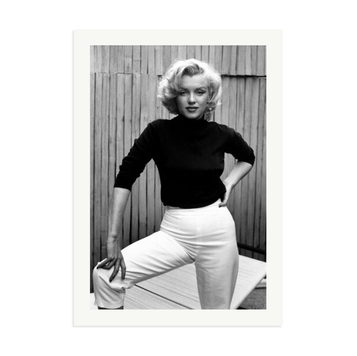 Marilyn Monroe Posing on Her Patio Framed Print Print Only XXL