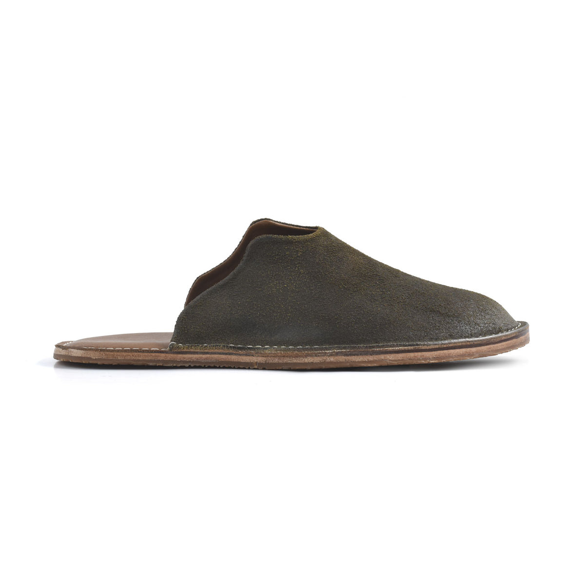 Mr. Grumpy Leather Slippers Olive