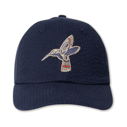 Mr. Lynch's Directors Cap in Summer Seersucker Dark Navy