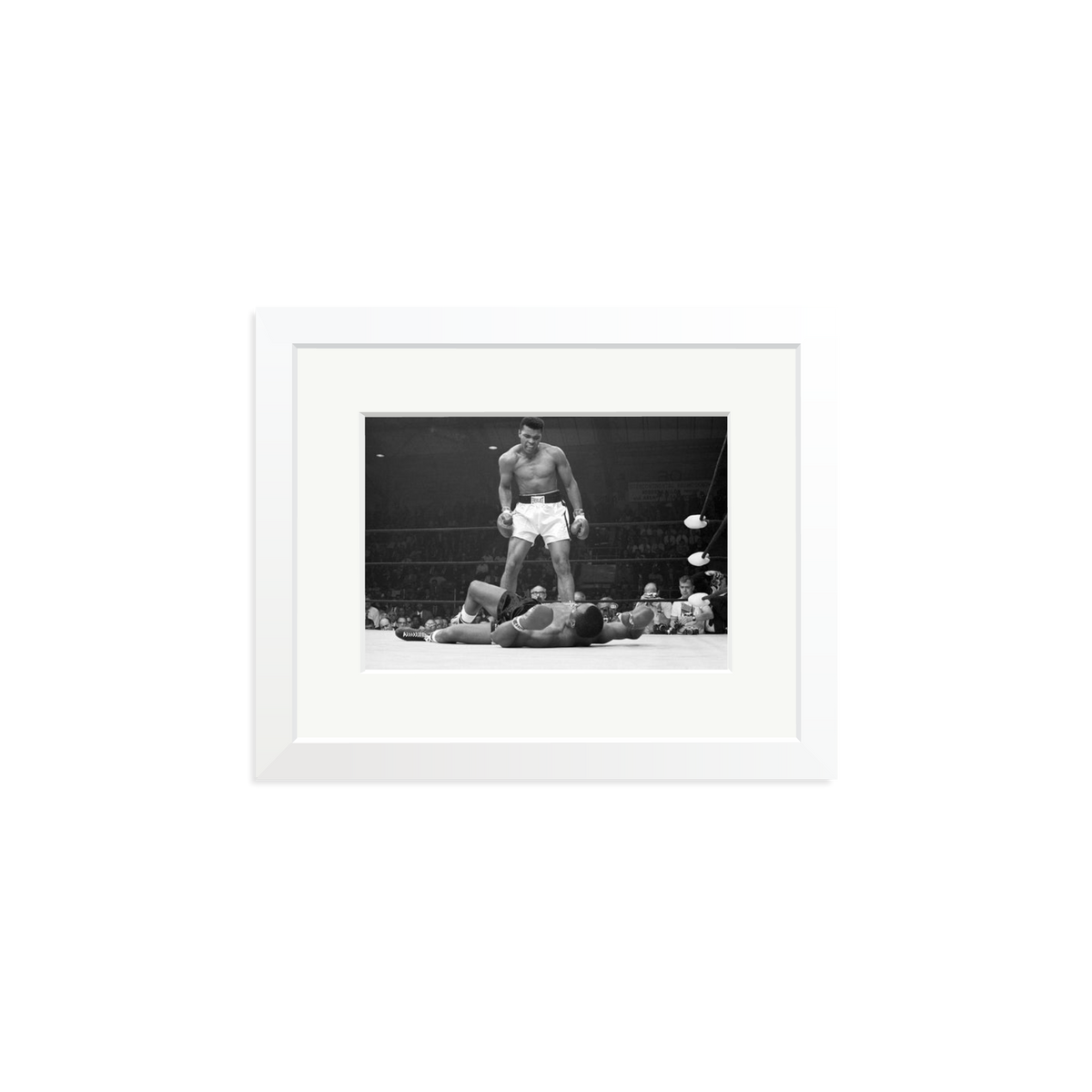 Muhammad Ali Taunting Sonny Liston Framed Photograph White Small