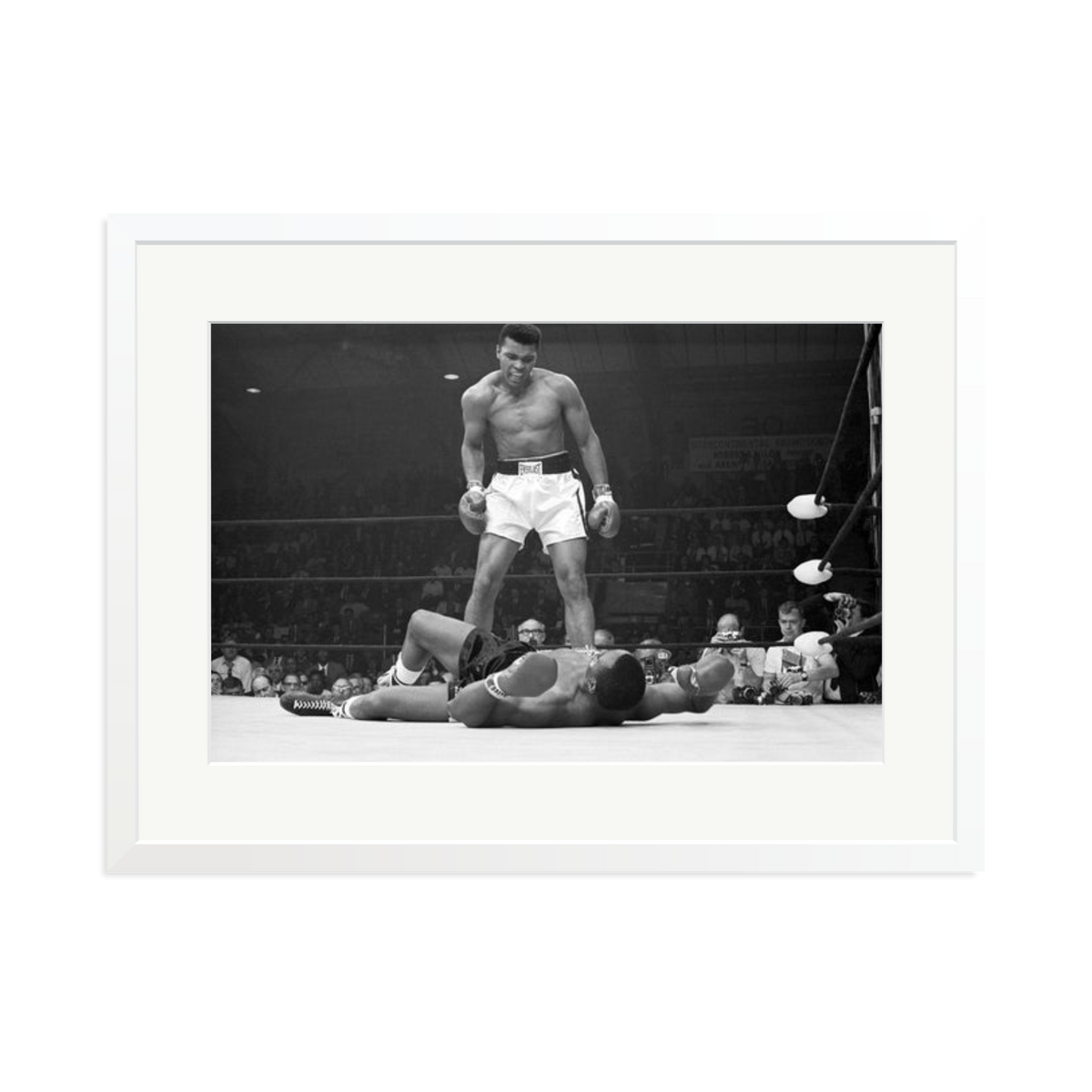 Muhammad Ali Taunting Sonny Liston Framed Photograph White XL