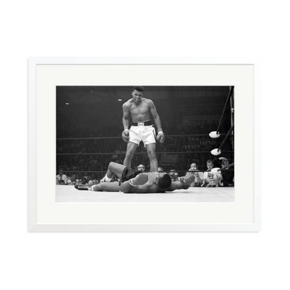Muhammad Ali Taunting Sonny Liston Framed Photograph White XL