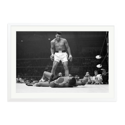 Muhammad Ali Taunting Sonny Liston Framed Photograph White XXL
