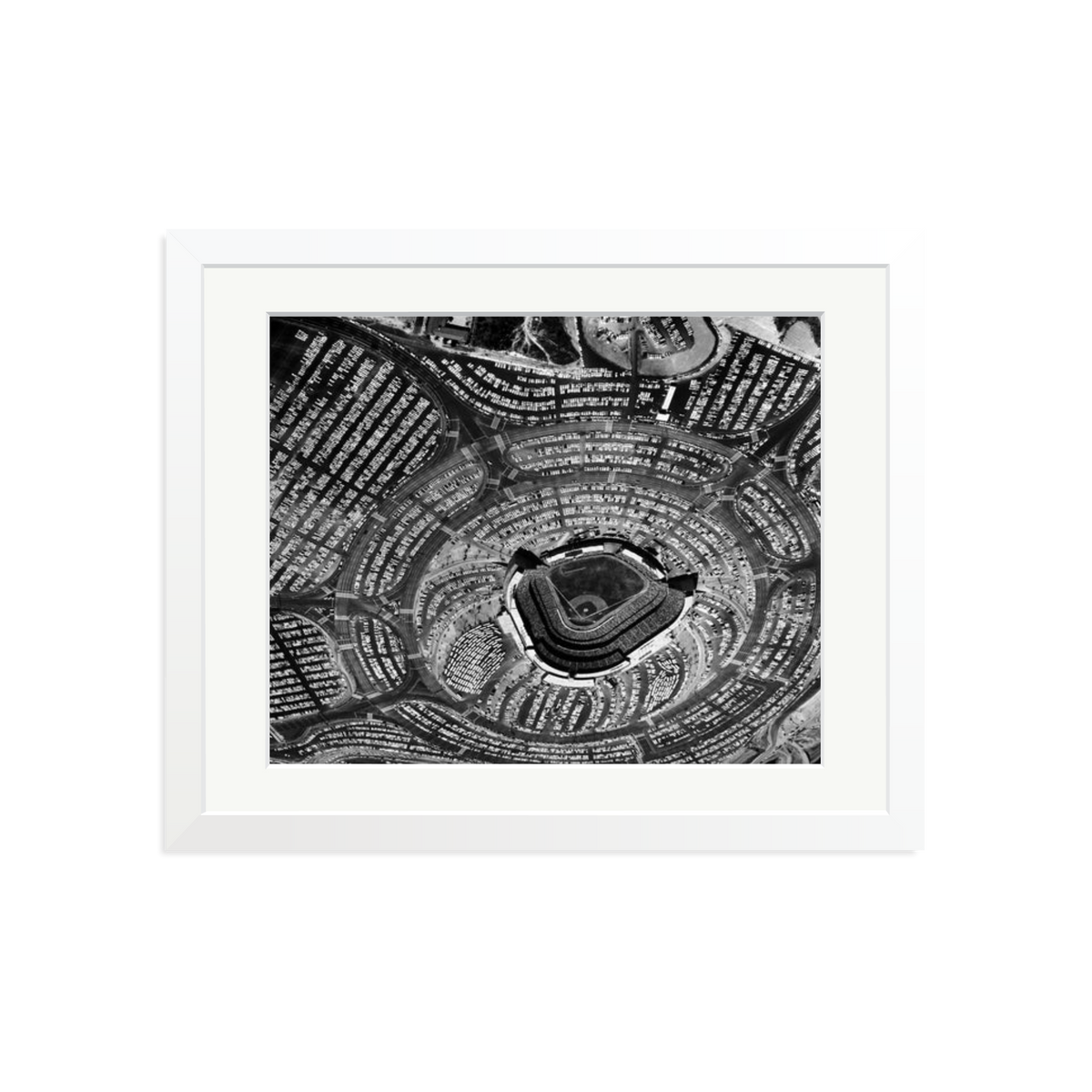 LA Dodgers Stadium Framed Print White Medium