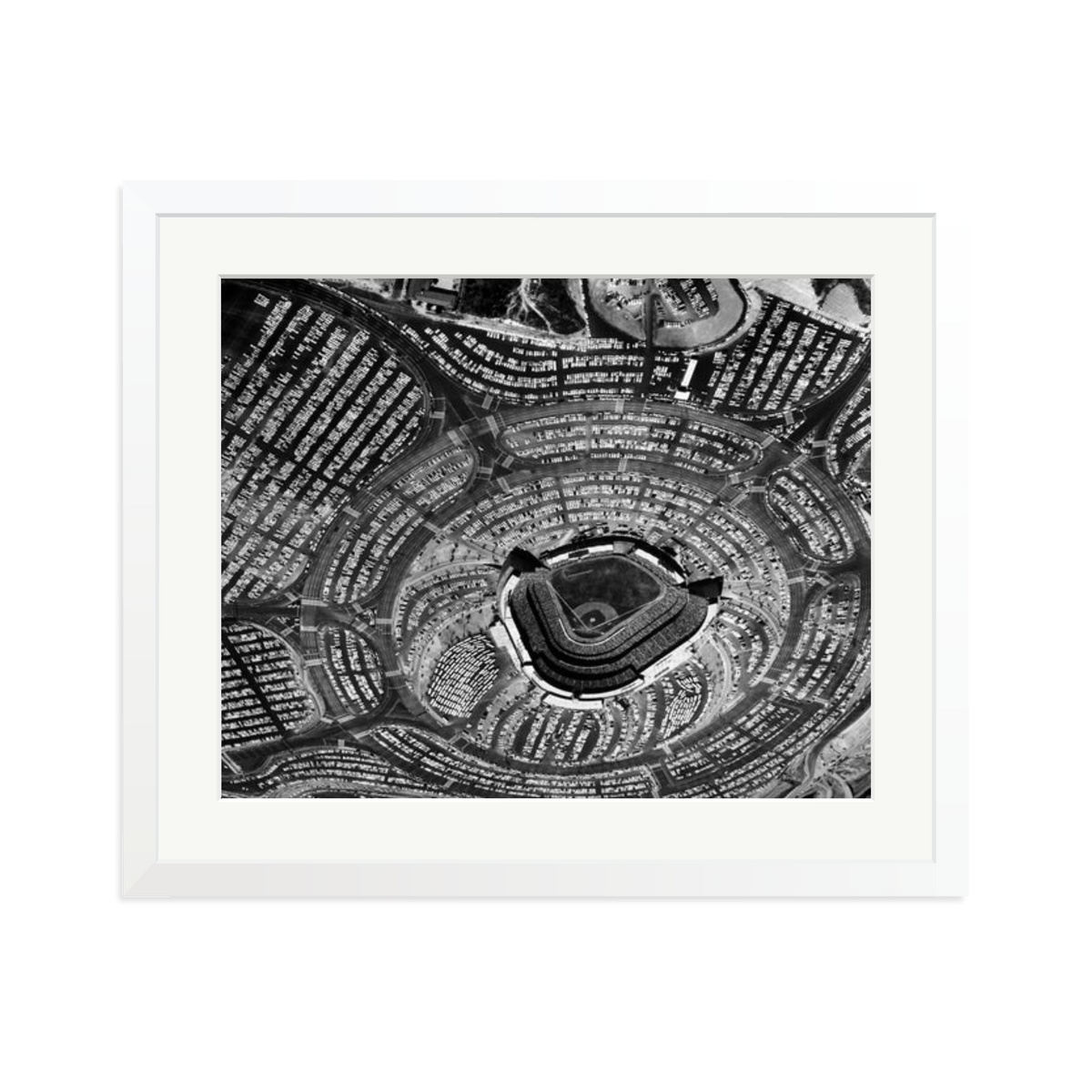LA Dodgers Stadium Framed Print White Large