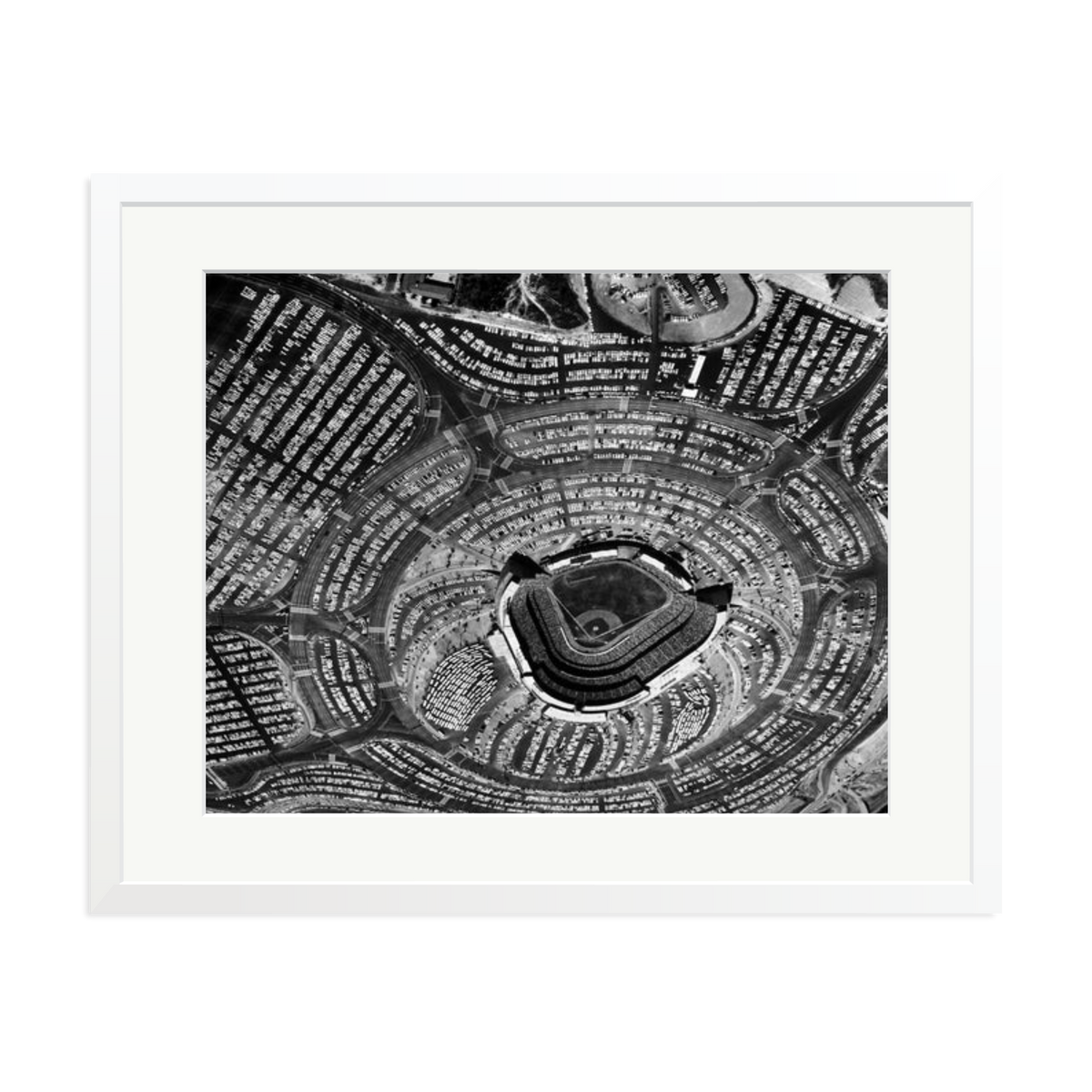 LA Dodgers Stadium Framed Print White XL