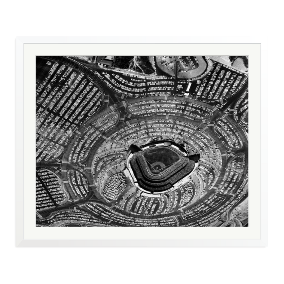 LA Dodgers Stadium Framed Print White XXL