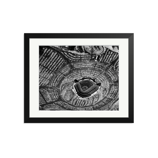 LA Dodgers Stadium Framed Print Black Medium