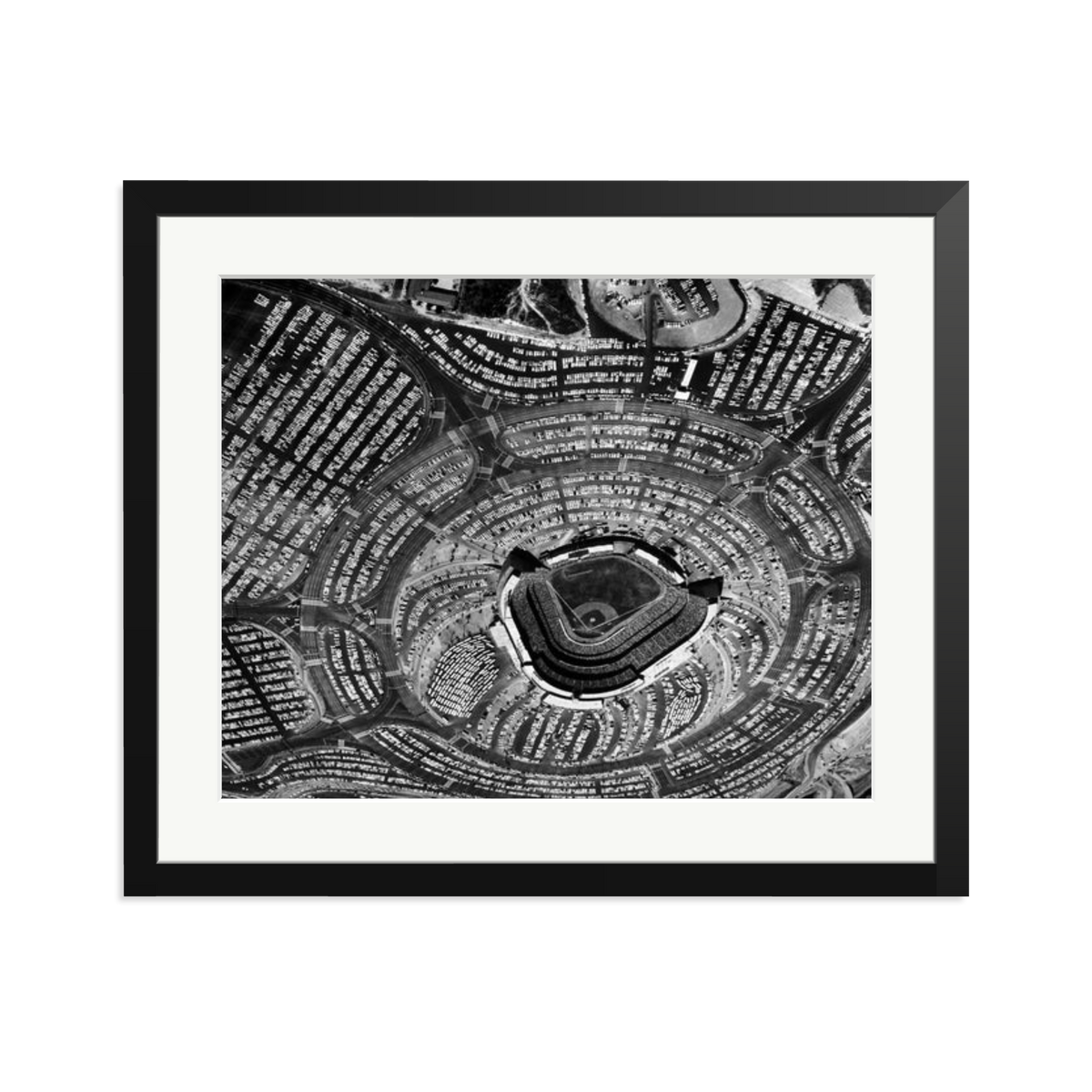 LA Dodgers Stadium Framed Print Black Large