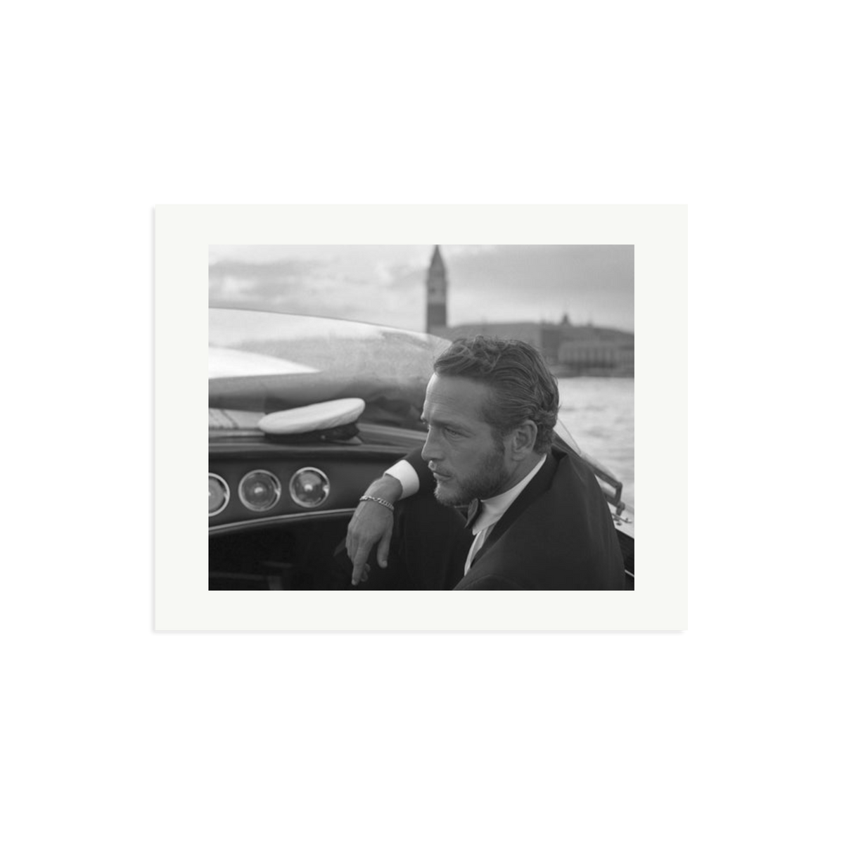 Paul Newman in Venice Framed Print Print Only Medium