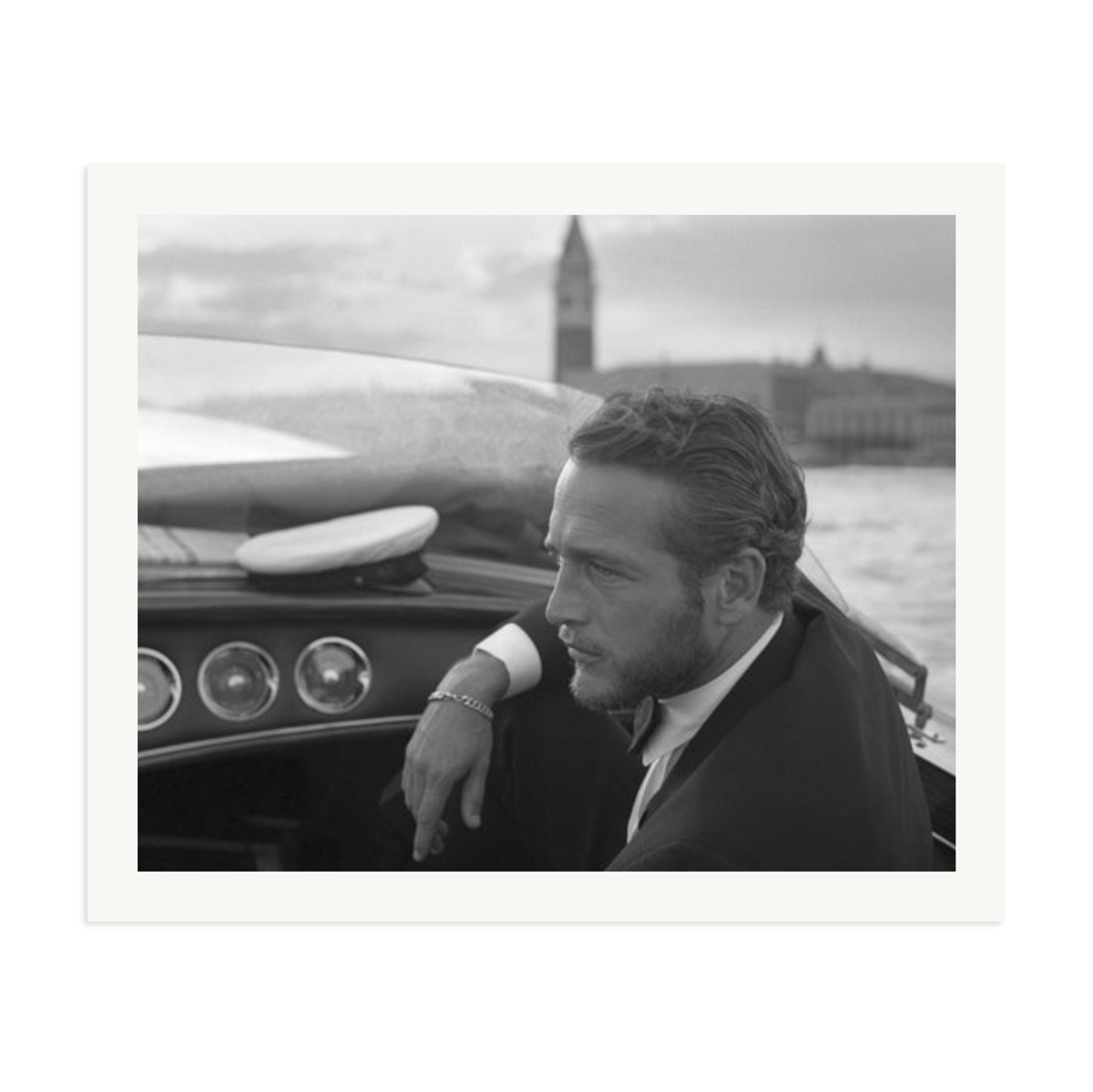 Paul Newman in Venice Framed Print Print Only XXL