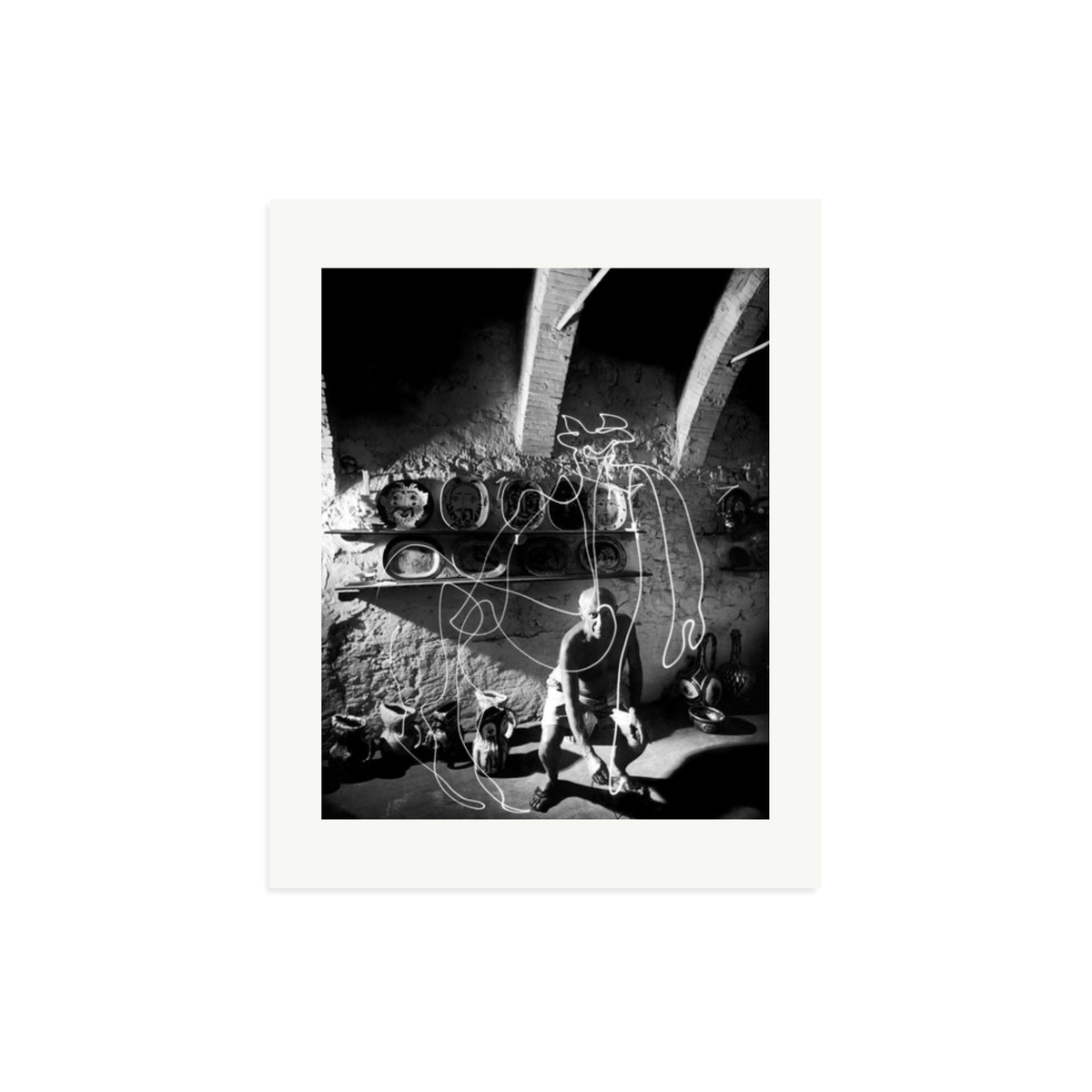 Picasso Painting with Light Framed Print Print Only Medium