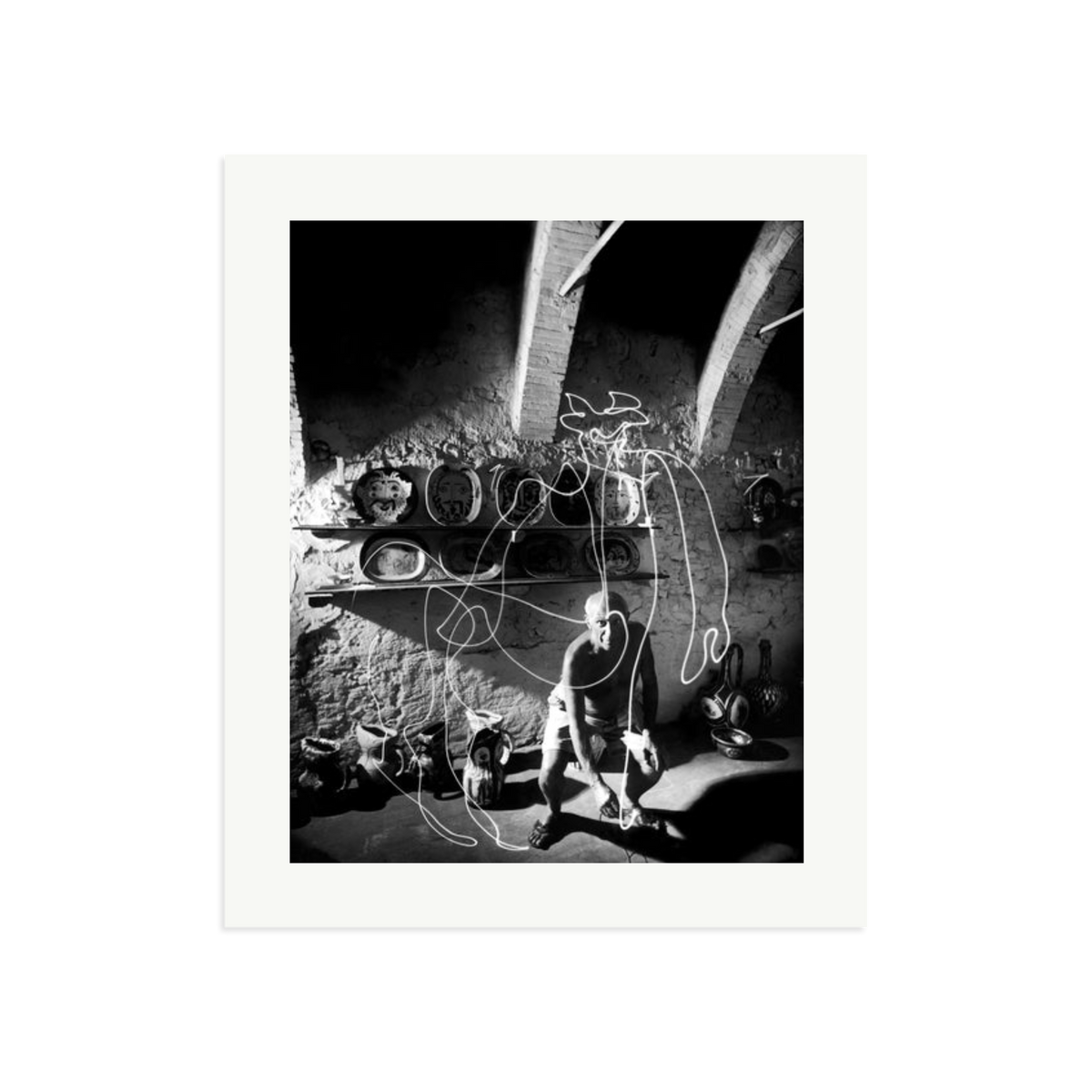 Picasso Painting with Light Framed Print Print Only Large