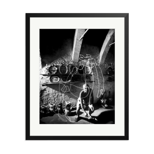Picasso Painting with Light Framed Print Black XL