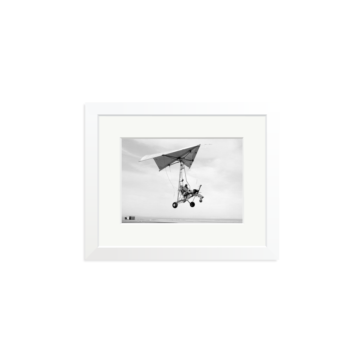 Edwards Air Force Base Paraglider Landing Framed Print White Small
