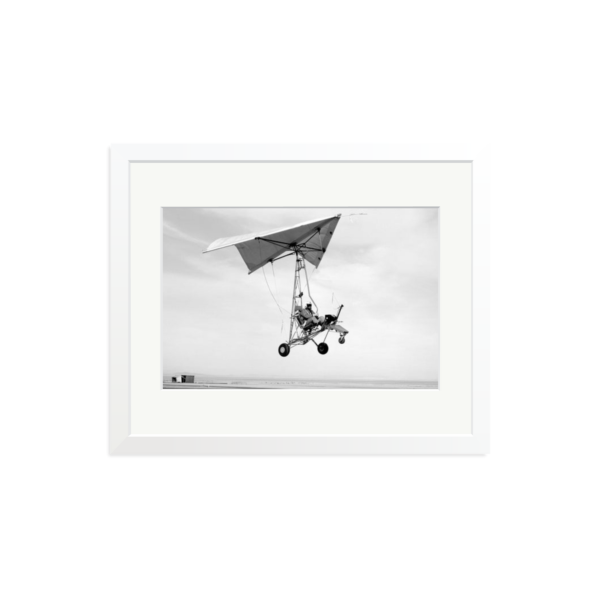Edwards Air Force Base Paraglider Landing Framed Print White Medium