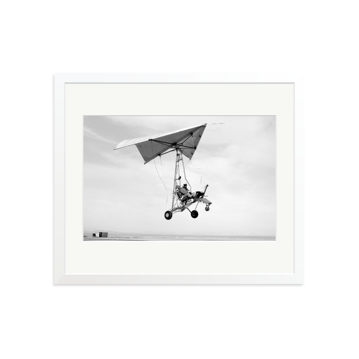 Edwards Air Force Base Paraglider Landing Framed Print White Large