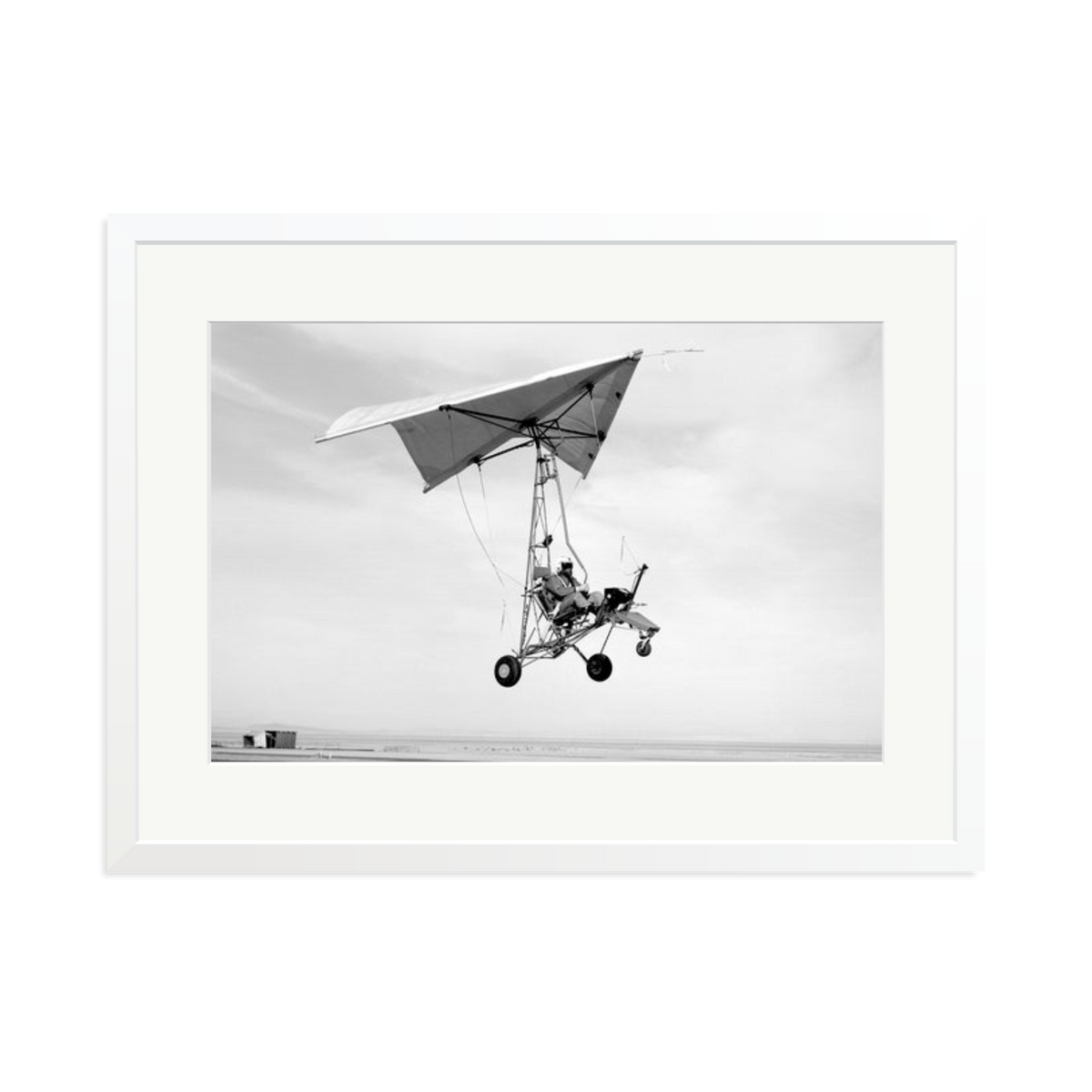 Edwards Air Force Base Paraglider Landing Framed Print White XL