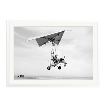 Edwards Air Force Base Paraglider Landing Framed Print White XXL