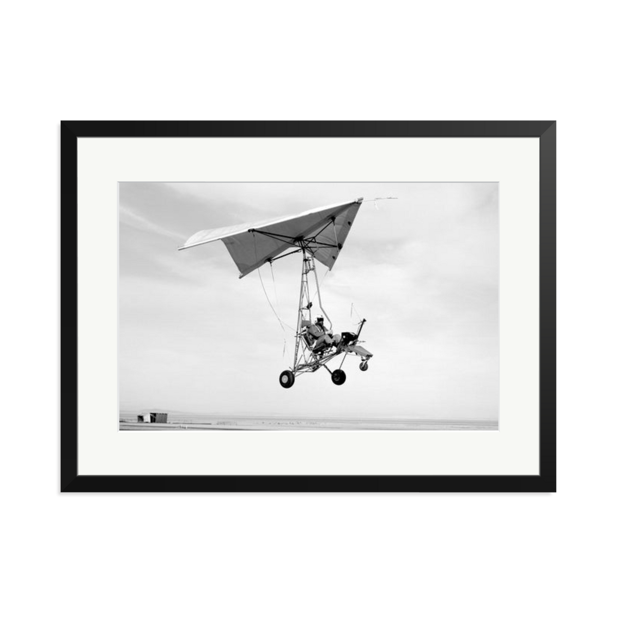 Edwards Air Force Base Paraglider Landing Framed Print Black XL