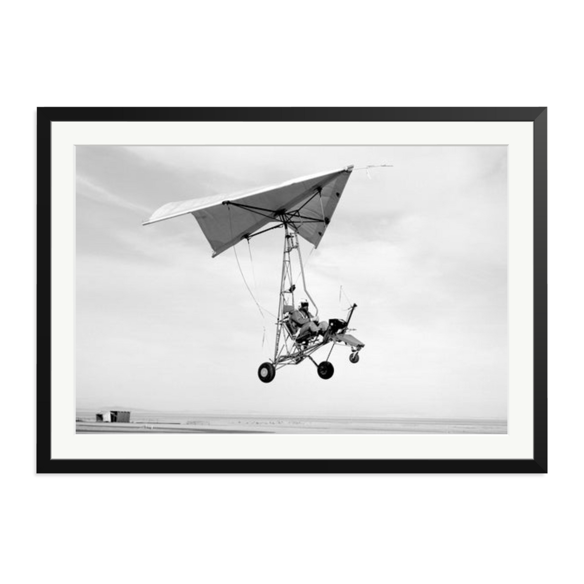 Edwards Air Force Base Paraglider Landing Framed Print Black XXL