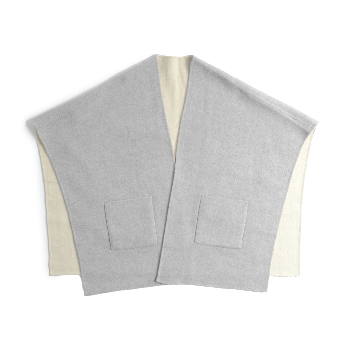 Pissenlit Reversible Cashmere Silk Cape Grey Beige