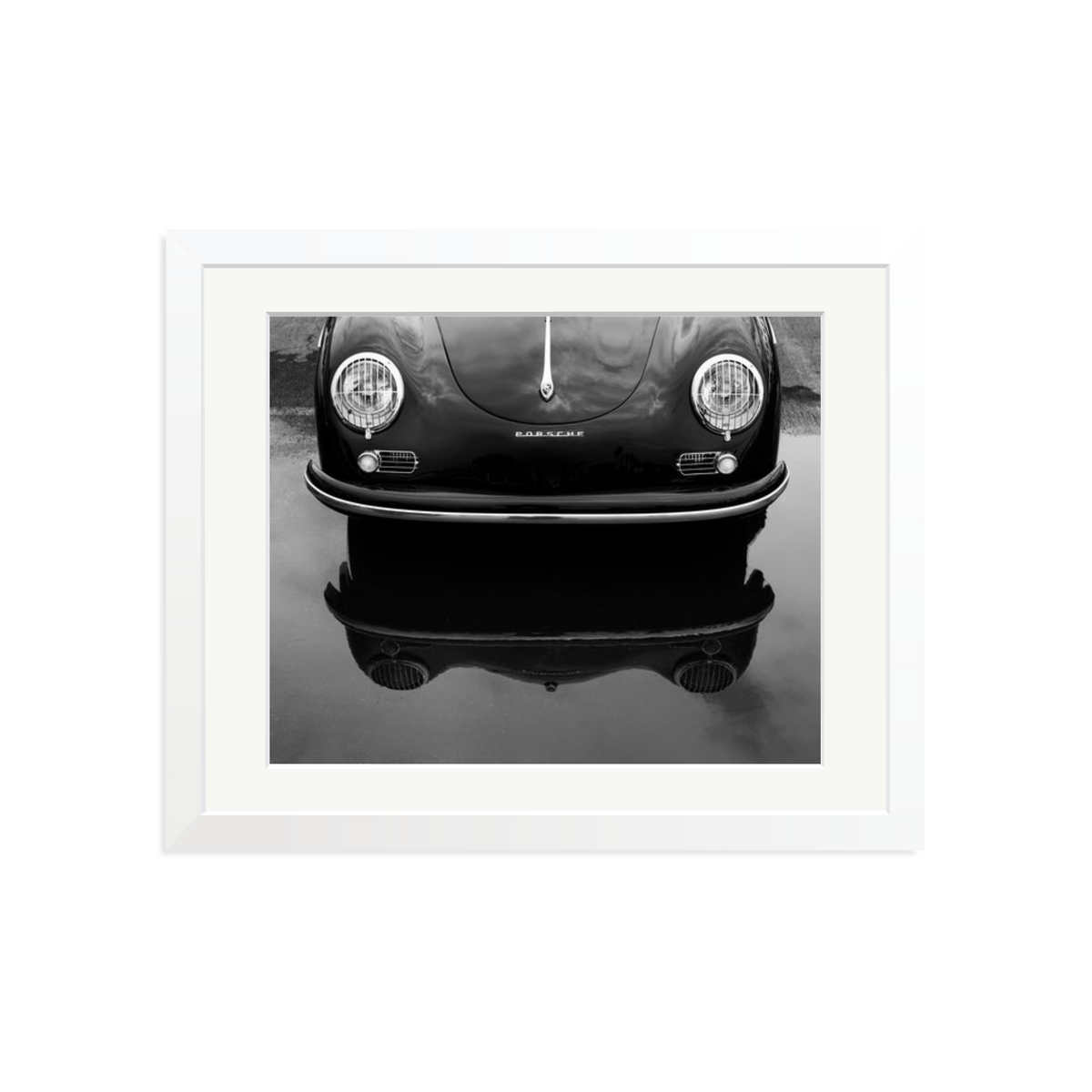 Porsche 356 Nose Framed Print White Medium