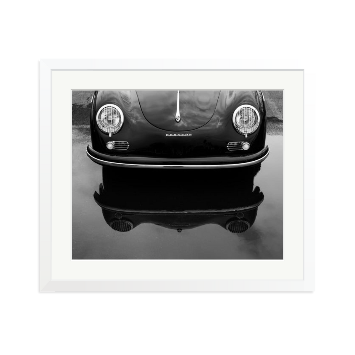 Porsche 356 Nose Framed Print White Large