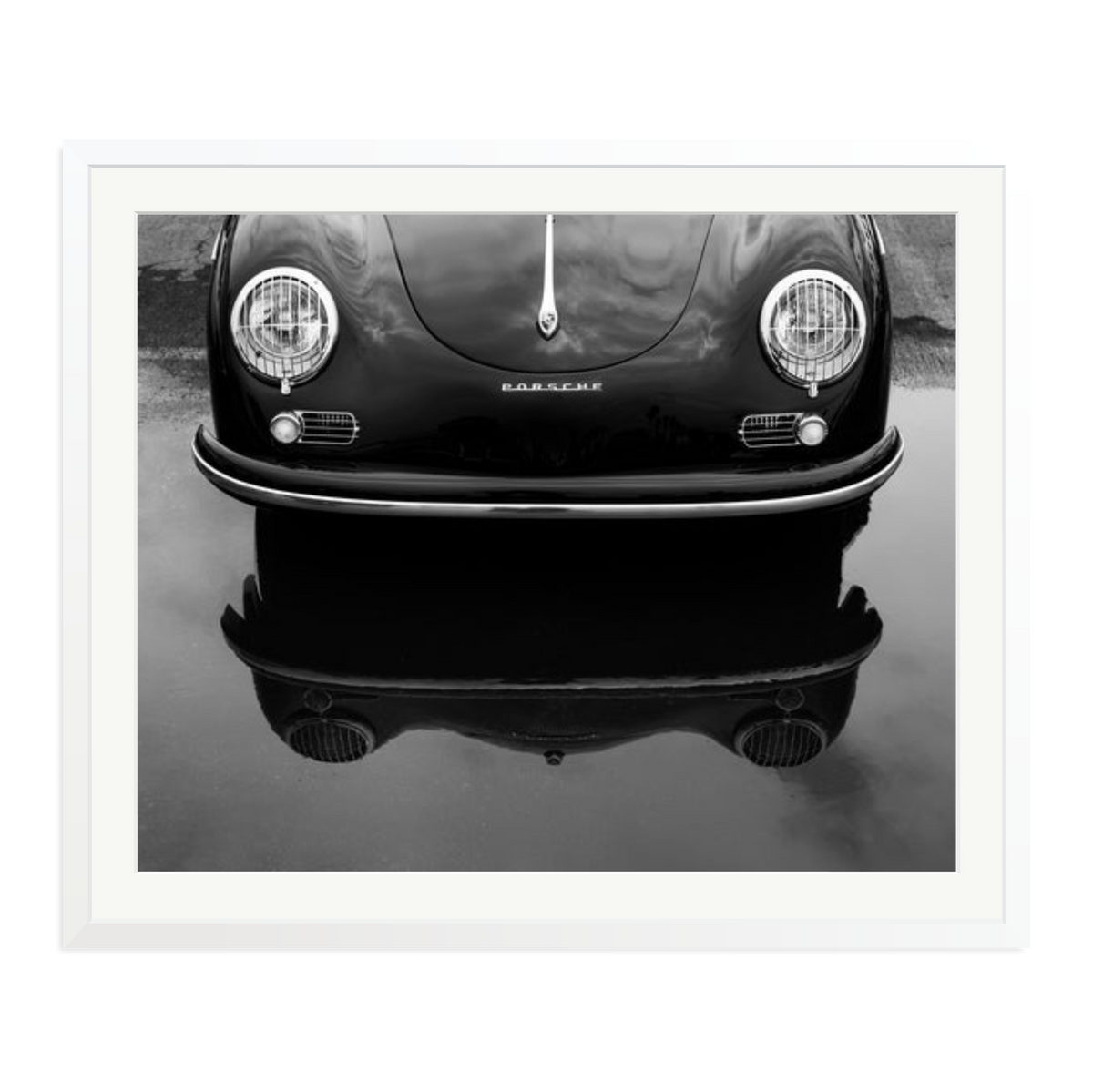 Porsche 356 Nose Framed Print White XXL