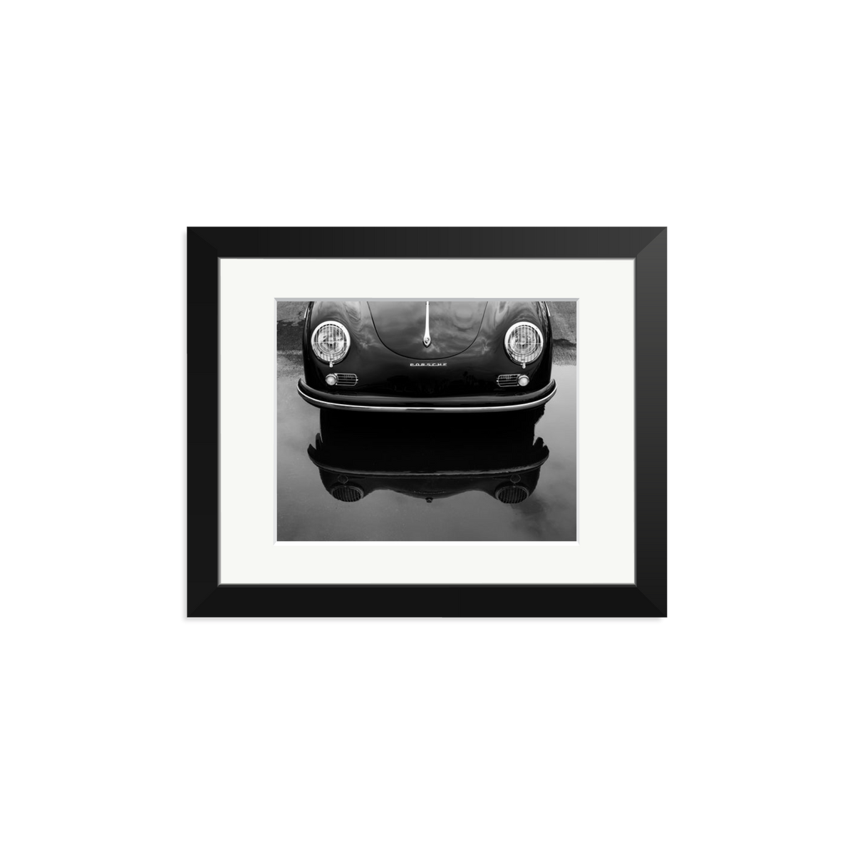 Porsche 356 Nose Framed Print Black Small