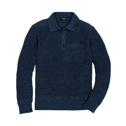 Rivay Porto Linen Cotton Sweater in Indigo Indigo