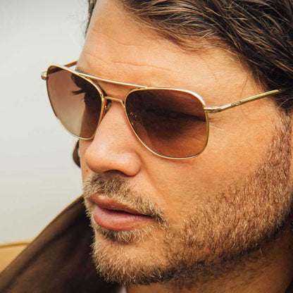 Randolph 23k Gold Aviator Sunglasses