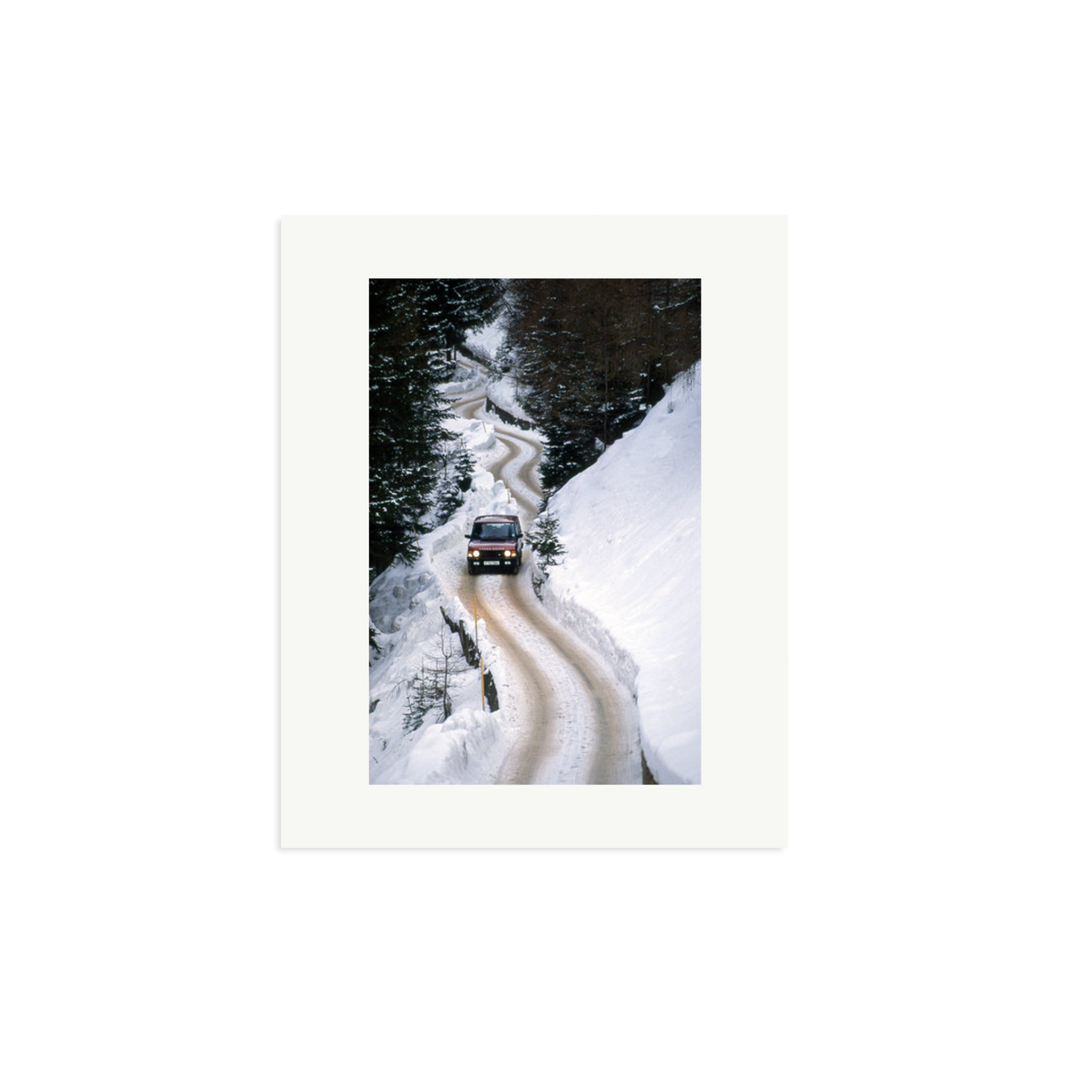 Range Rover Classic in the Alps Framed Print Print Only Medium