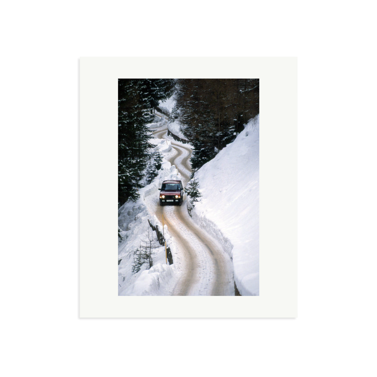Range Rover Classic in the Alps Framed Print Print Only Large