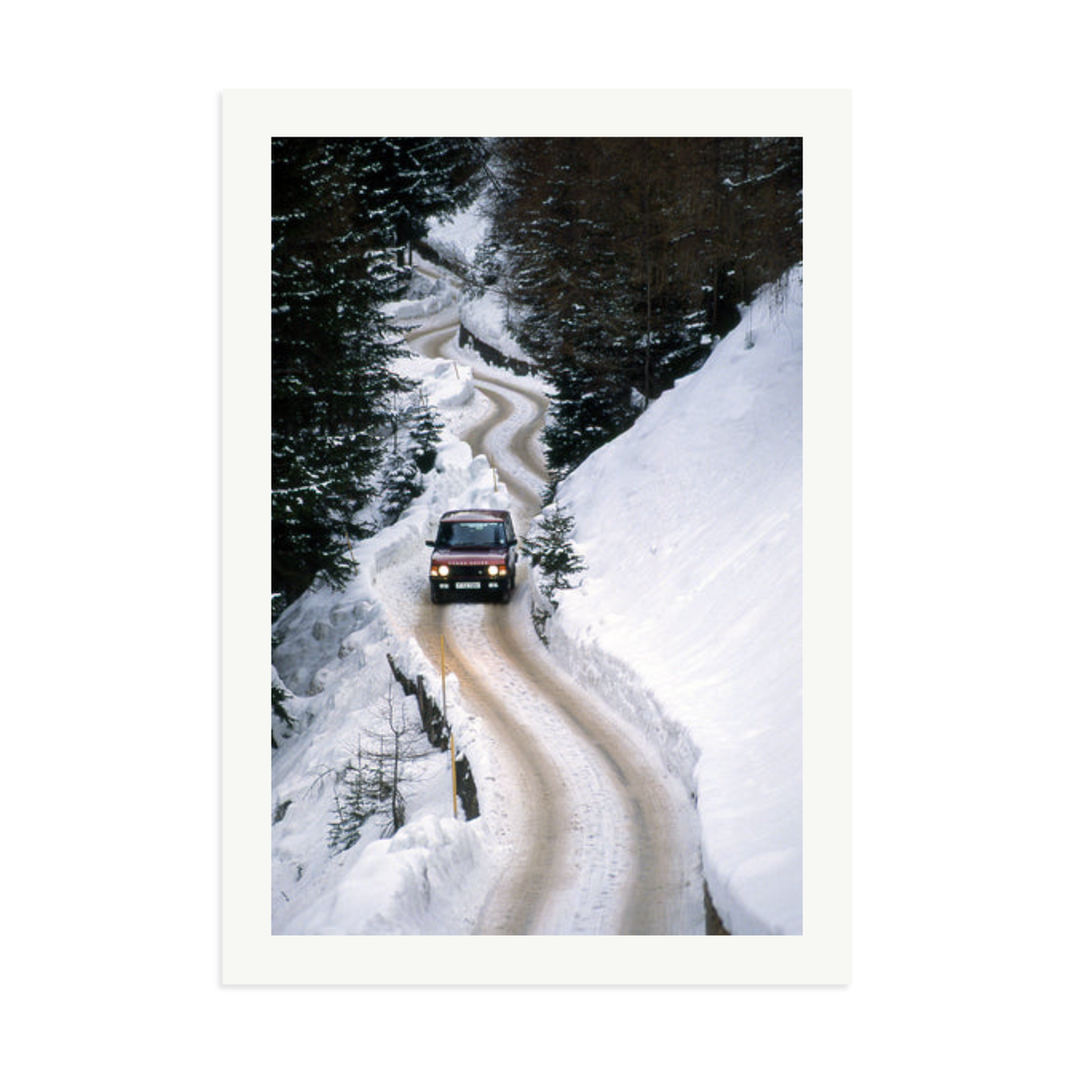 Range Rover Classic in the Alps Framed Print Print Only XXL