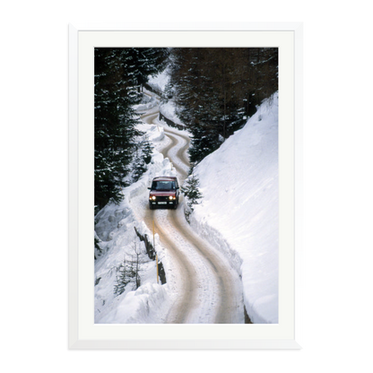 Range Rover Classic in the Alps Framed Print White XXL