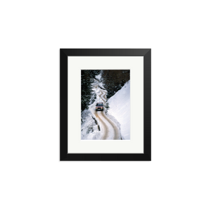 Range Rover Classic in the Alps Framed Print Black Small