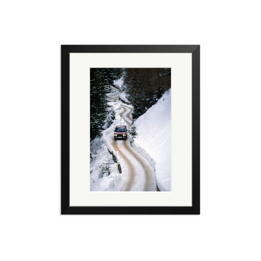 Range Rover Classic in the Alps Framed Print Black Medium