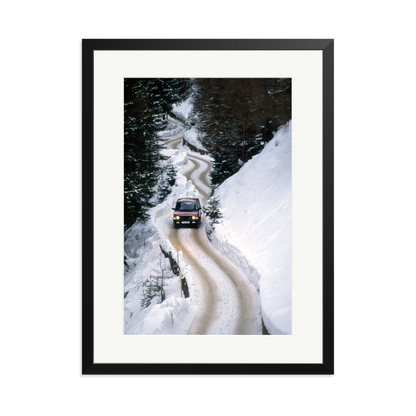 Range Rover Classic in the Alps Framed Print Black XL