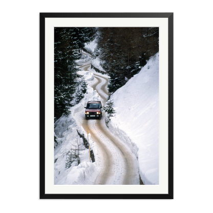 Range Rover Classic in the Alps Framed Print Black XXL